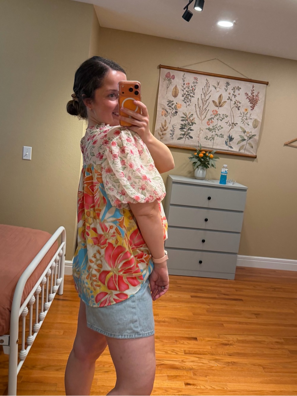 Anthropologie JODIFL Floral Patchwork Puff Sleeve Top - Multicolor Large - Picture 3 of 13